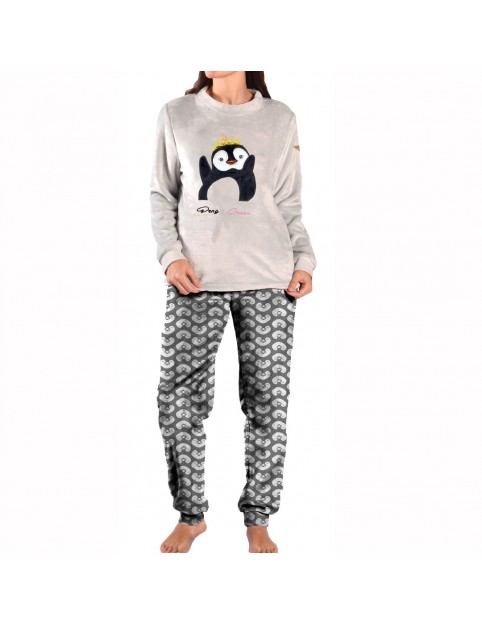 Pijama coralina mujer Privata pingüino